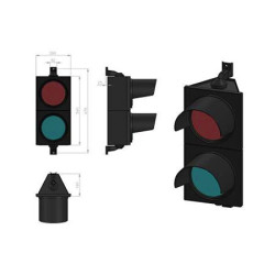 Trafik Lambası Kırmızı Yeşil 200mm Trafik Lambası Kırmızı Yeşil 200mm